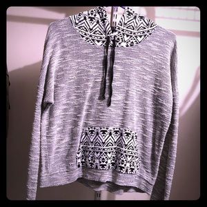 Aztec print terry cloth sweatshirt